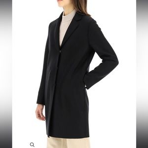 HARRIS WHARF LONDON DOUBLE-BREASTED COAT IN PRESSED WOOL